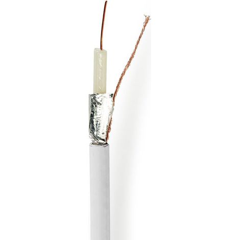 Cable coaxial en bobine coax 12 75 ohm double blindage eca 1000 m amadouer pvc blanc bobine (1/3)