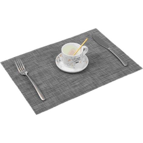 Lot de 6 sets de table, 30x45 cm, couleurs mélangées Argent + Noir (1/4)