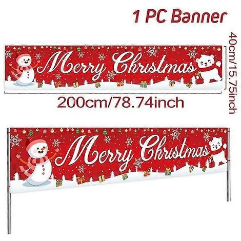 Bannière de Noël extérieure - Décoration de Noël pour la maison - Ornement de Noël - Cadeau de Bonne Année - Style 3 (1/5)
