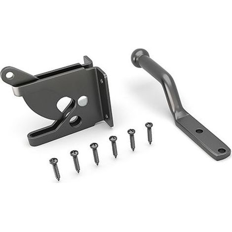 2 PièCes Loquet de Porte à Verrouillage Automatique Serrure de Porte de ClTure à Levier de Gravité Automatique pour Loquets de Porte de ClTure en Bois Acier Noir,116mm (1/4)