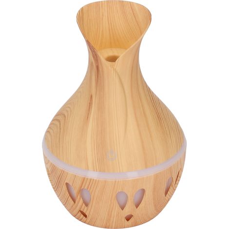Diffuseur d'huiles essentielles 300 ml, aspect bois, alimentation USB, LED 7 couleurs, humidificateur silencieux pour chambre ou bureau (1/5)