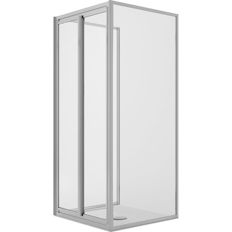 Box doccia saloon 3 lati vetro trasparente h 185 mod. Clint 70x90x70 cm ap. 90