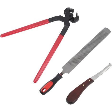 Kit d'outils de réparation de sabots : lime double face en acier, outil de coupe pour sabots pour chevaux, bovins, ovins et ânes (1/5)