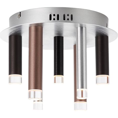 BRILLIANT Lampe Cembalo LED Deckenleuchte 7flg braun/Kaffee  7x 4W LED integriert, 365lm, 3000K  In 3 Stufen über Wandschalter dimmbar  Energiesparend und langlebig durch LED-Einsatz