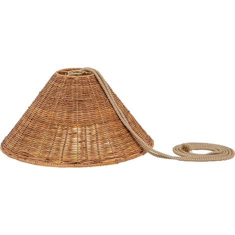 CALOBRA 20 cm Hängeleuchte mit warmem LED-Licht und wiederaufladbarer Batterie. Hergestellt in Spanien aus Naturfasern. (1/5)