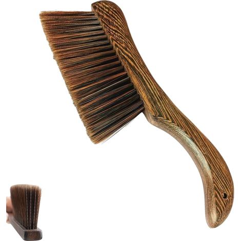 Brosse à Poussière Brosse à Main avec Manche en Bois Brosse De Nettoyage à Poils Doux pour balayer ménage de la Cuisine (1/5)