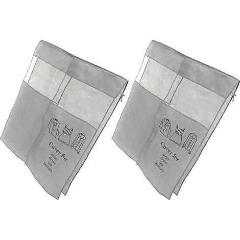 Housse de protection anti-poussière pour portant à vêtements, compatible avec 2 housses grises pour placard (1/3)