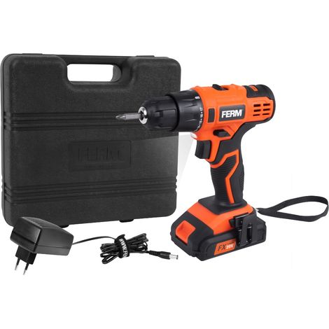FERM - AX-Power - Taladro inalámbrico - 20V - Incluye batería y cargador en maletín