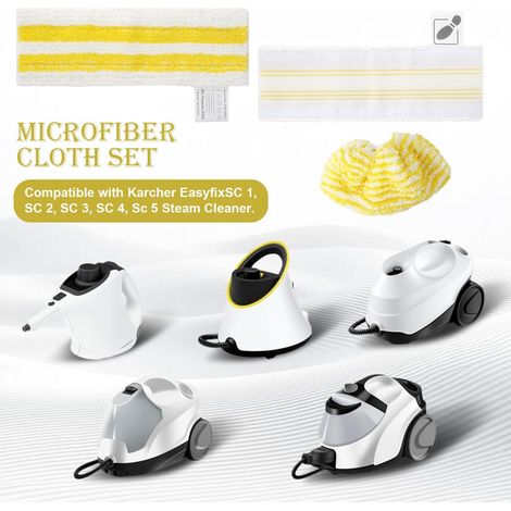 Panni di ricambio in microfibra da 6 pezzi per Kärcher Easyfix SC1, SC2, SC3, SC4, SC5, 3 panni per ugello per pavimenti e 3 panni a vapore per tutti i tipi di pavimento (1/4)