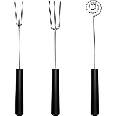 Lot De 3 Fourchettes À Chocolat Fourchettes À Fondue en Acier Inoxydable Couverts À Pralines en Chocolat Pour Chocolat, Fruits, Gâteaux, Bonbons Et Viande (1/5)