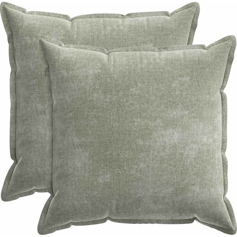 Funda de almohada 2 uds. HOUTEN Verde 80 x 80 cm Tela Chenille vidaXL (1/5)