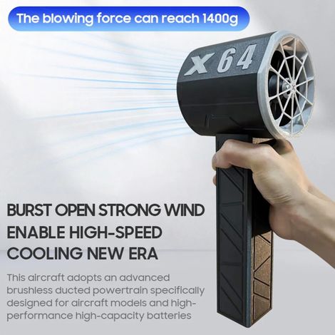 Souffleur électrique à air comprimé – 1400 g, moteur sans balais, vitesse variable, turbo, 8000 mAh, verrouillage sécurité, sans fil – Nettoyage, dépoussiérage (1/5)