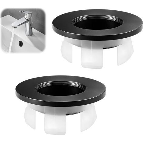 Überlaufring – 2er-Set – Mattschwarz-Kupfer – Rostfrei – Für Waschbecken und Spülbecken – Durchmesser 22–24 mm (1/5)