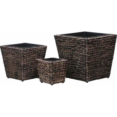 Lot de 3 Jardinières - Balconnière à fleurs Lit surélevé Jacinthe d'eau Marron BV324175 - BonneVie (1/5)