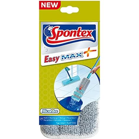 Spontex Easy Max+ - Ricarica per mocio Piatto in Microfibra, Confezione da 1, 1 ricambio