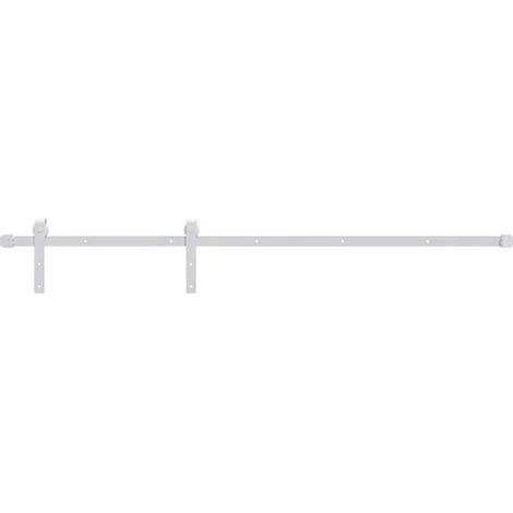 Ensemble de quincaillerie pour porte coulissante en acier blanc de 183 cm