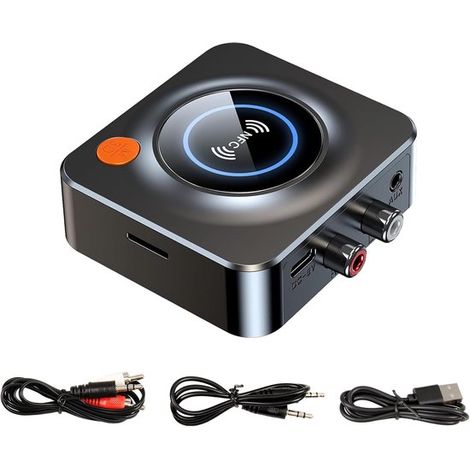 Ricevitore Bluetooth 5.3，Ricevitore audio stereo HiFi，Adattatore Bluetooth RCA 3,5 mm AUX，Ricevitore audio stereo HiFi per smartphone (1/5)