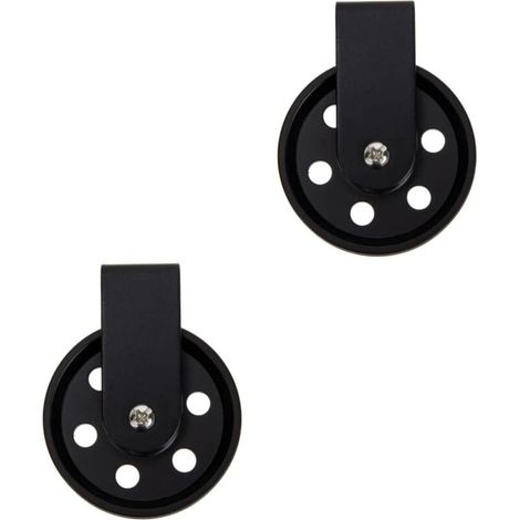 Lntyq Uonlytech 2 Stück Beleuchtungszubehör Aufhängung Flaschenzug Rad Schwarz Wandleuchten Wandlampe Eisenrad Retro Rad Krähen Trolley Räder Außenkabel Schmiedeeisen