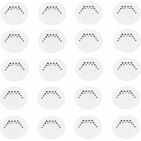 – Grille aération VMC 20 pièces – Grille ronde en inox blanc 35mm – Pour cuisine et meubles – Diamètre extérieur 42mm – Hauteur 10mm (1/5)