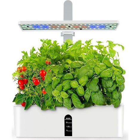 SJLERST Système de Culture hydroponique, Jardin Intelligent à 9 dosettes avec lumière de Croissance LED réglable en Hauteur, minuterie Automatique, Alarme de Manque d'eau, kit de Germination de Jardin