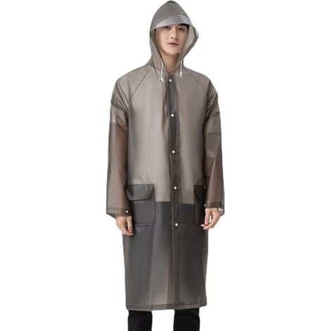 Combinaison de Pluie - Imperméable - Protection Contre la Pluie - Réutilisable - Combinaison de Pluie Légère - Taille Unique - Femme et Homme - Gris (1/3)