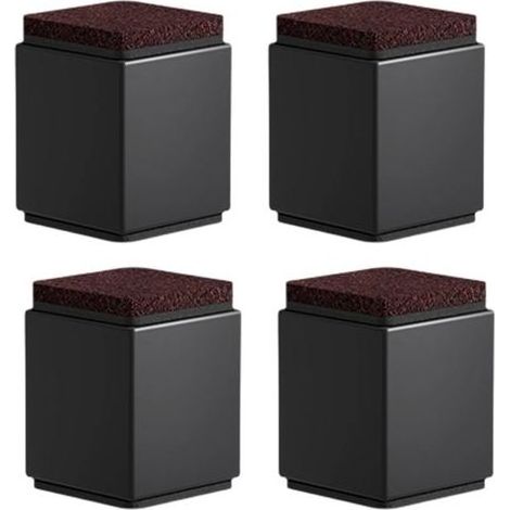 Möbelerhöhung – Kohlenstoffstahl – 50 mm – Schwarz, quadratisch – Für Betten, Sofas, Kleiderschränke – 4er-Set (1/5)