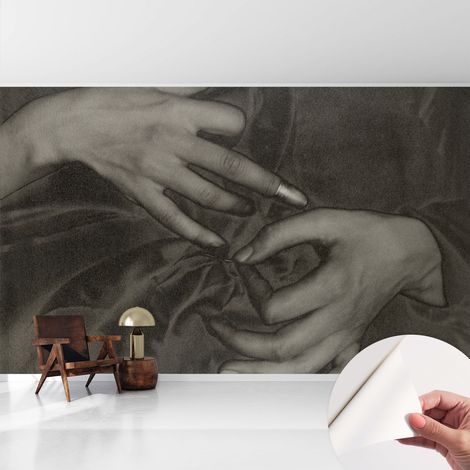 Papier peint adhésif autocollant pour salon chambre à coucher peint imprimé Installation facile Matière des mains 416x254 cm (1/5)
