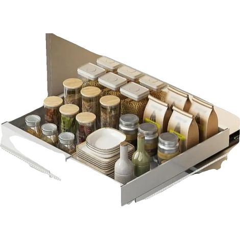 Organisateur de Cabinet, Largeur Ajustable, Style Minimaliste Moderne, Blanc -S (1/2)