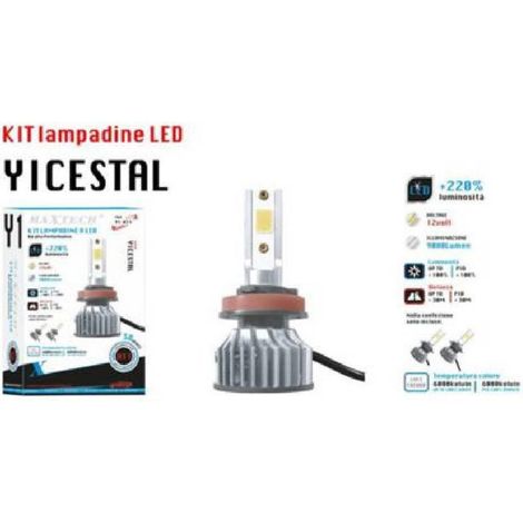 TRADE SHOP - Kit Lampadine A Led Per Auto H11 38w Luce Fredda 6000k 12v 9000lm Maxtech Y1-h11 -