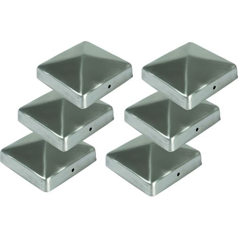 6x Edelstahl Pfostenkappe Pyramide 71x71mm Zaunkappe Zierkappe Pfahl Zaun Kappe (1/2)