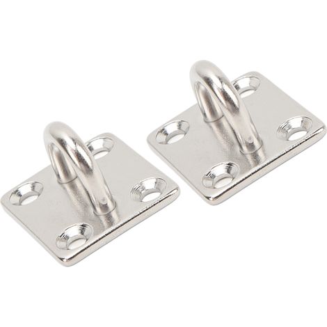 2x Patte de fixation carrée bateau, inox marine robuste SS, quincaillerie yacht, 30x35mm/1,2x1,4 pouces, œil de pad durable, lot de 2 (1/5)