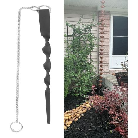 Pieux d'ancrage en fer pour chaînes de pluie, positionneurs de fossés de drainage de jardin, fixations pour chaînes de pluie, adaptés à l'installation de chaînes de pluie. (1/5)