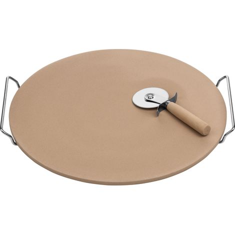 Interiors By Premier Complete Pizza Stone And Cutter Large Set, Versatile Pizza Cutter For Food, Durable Baking Stone For Pizza (1/2)