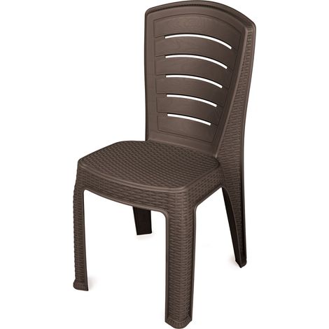 Garronda Chaise de Jardin Extérieur Empilable Plastique Marron GD-0270 (1/5)
