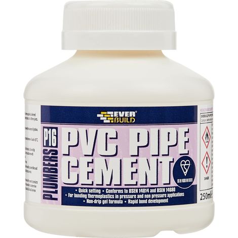 Everbuild P16PIPE 250ml PVC Pipe Cement for Plumbing and Solvent Welding Adhesive