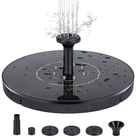 Fontaine Solaire - Pompe À Eau Sans Câble Pour Bassin Jardin Piscine Abreuvoir Oiseaux - Diamètre 160 Mm (1/5)