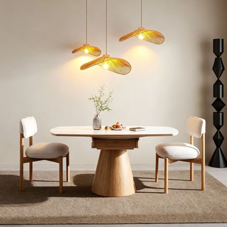 Chaise bois Felix naturel crème lot 2 compacte structure démontable cuisine salle à manger design scandinave