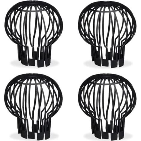 Filiyano-Crépine de descente de gouttière TS, lot pratique de 4, en plastique, protection, drainage des eaux, Ø 12 cm, noire (1/4)
