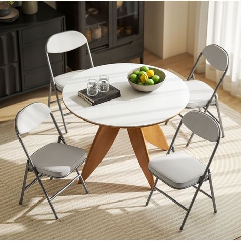 Stuhl Sitzmöbel klappbar 4er Set Cord 120 kg OKMYHOME (1/4)