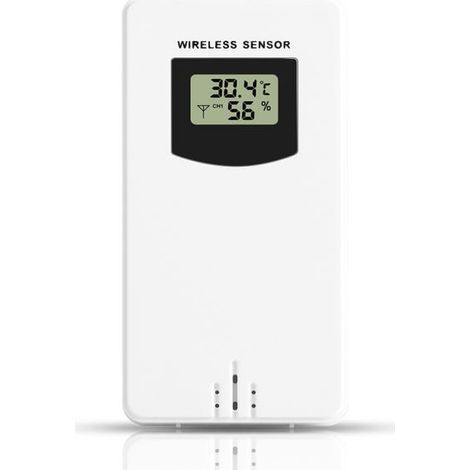 Wireless temperature and humidity sensor, suitable for indoor/outdoor use, electronic and digital. (1/5)