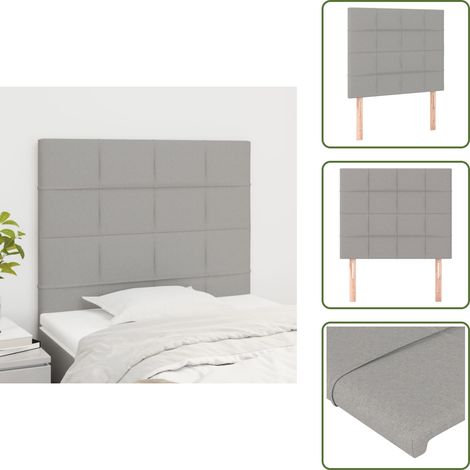 Cabecero de cama con respaldo - vidaXL Cabecero de cama gris claro 90x5x118/128 cm Tela - Cabecero de cama para dormitorio