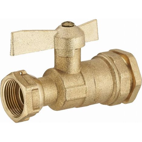 Kugelhahn 1/4 Umdrehung Messing für Polyethylenrohr Innengewinde freie Mutter F3/4' (20x27) NOYON & THIEBAULT - Ø 32 mm - 1238-2032L1