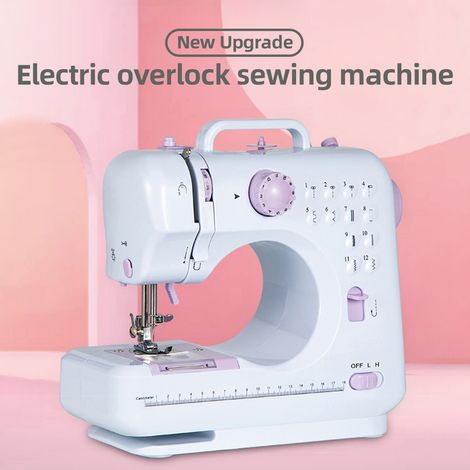 Machine à coudre pour débutants avec accessoire complet, mini portable électrique multifonction 42 pièces, kit débutant intégré 12 points/2 vitesses/enroulement automatique/lumière/pédale et tiroir de (1/5)