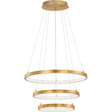 Merano Clearwater Plafonnier LED Intégré Feuille d'Or Aluminium Réglable LED 83W 4980Lm 3000K