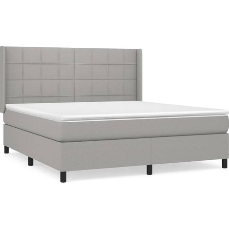 Maison Exclusive - Giroletto a Molle con Materasso Grigio Chiaro180x200 cm Tessuto