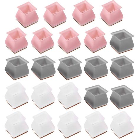 Lot de 24 protège-pieds de table pratiques, protège-pieds de chaise antichoc, patins de meubles (1/5)