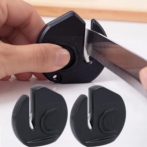 Set mit 2 Mini-Anspitzern für den Heimgebrauch, schwarz, klein, schnell und einfach, für Küche, Camping und zum Polieren