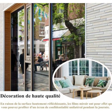 (40x200cm)Fenêtre Anti Regard Film Miroir sans Tain Anti UV Film de Protection Solaire Film Auto-Adhésif Vitrage Film décoratif pour fenêtre (1/5)