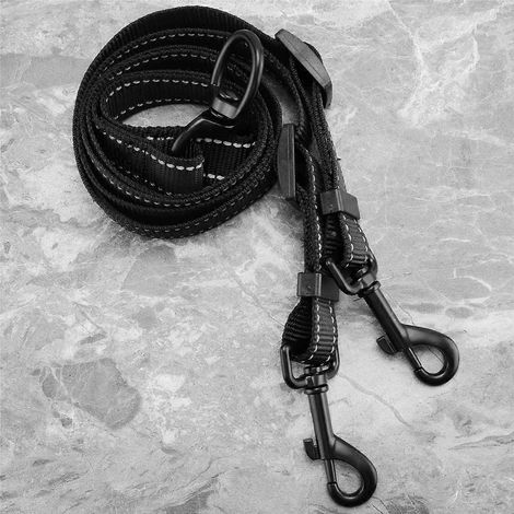Double coupleur de laisse réglable en nylon pour deux grandes laisses-- (1/5)