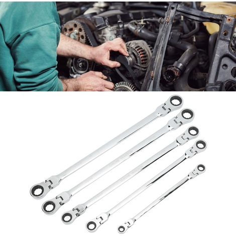 Kfz-Reparaturwerkzeugset inklusive 5-teiligem verlängerten Ratschenschlüssel (1/5)